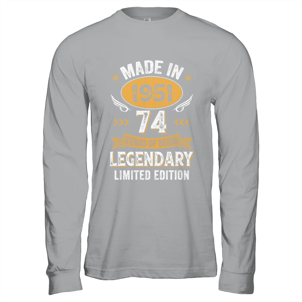 Vintage Made In 1951 74 Years Old 74th Birthday Men Women Shirt & Hoodie | siriusteestore