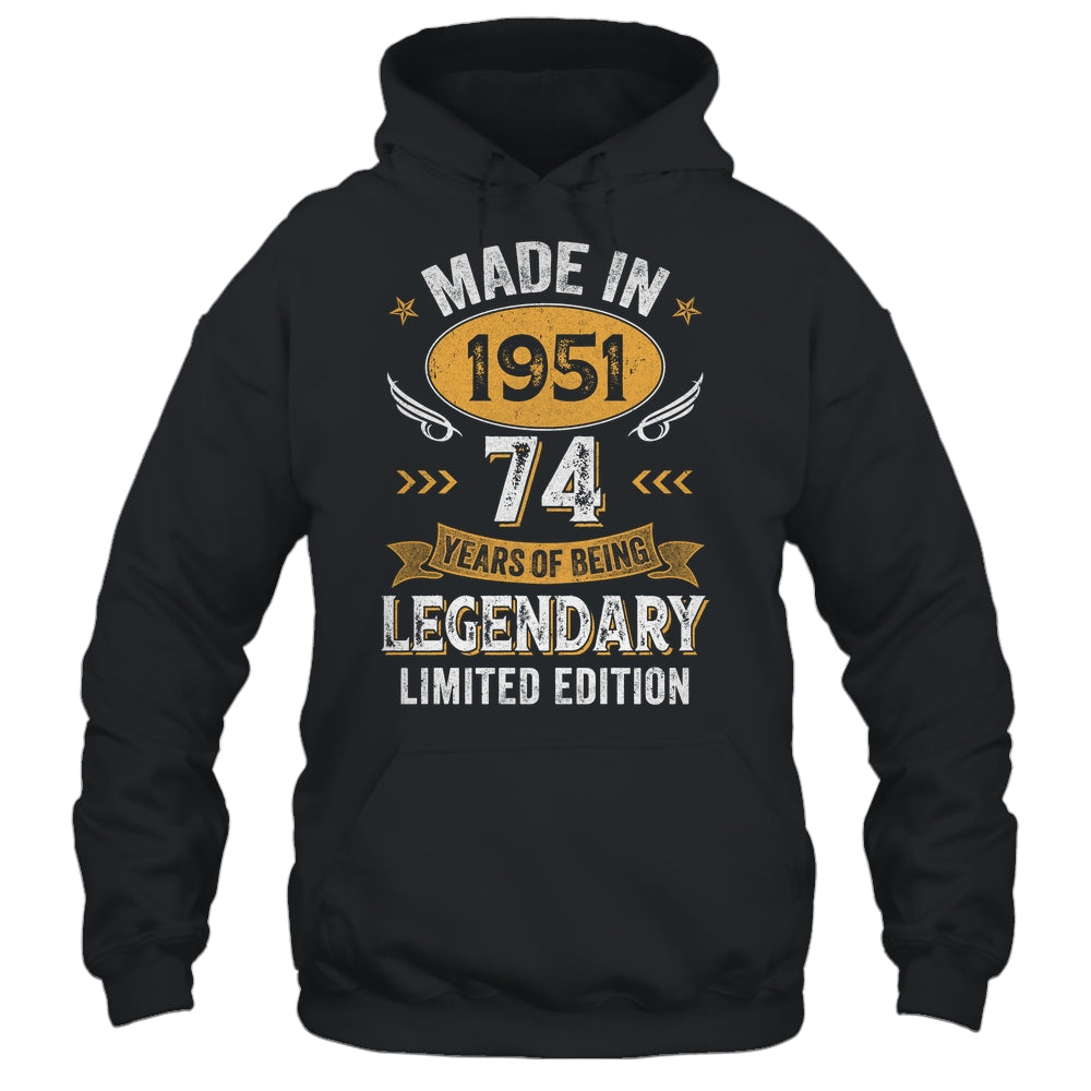 Vintage Made In 1951 74 Years Old 74th Birthday Men Women Shirt & Hoodie | siriusteestore