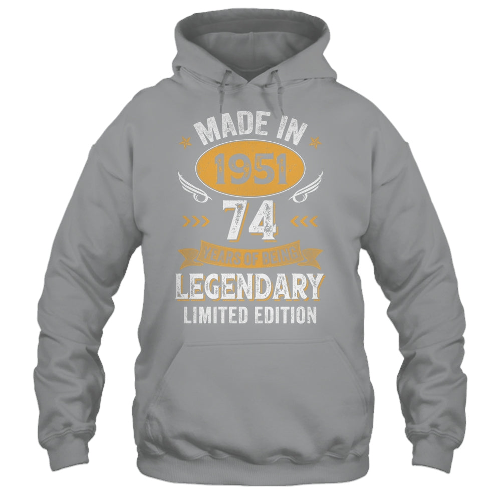 Vintage Made In 1951 74 Years Old 74th Birthday Men Women Shirt & Hoodie | siriusteestore