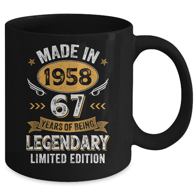Vintage Made In 1958 67 Years Old 67th Birthday Men Women Mug | siriusteestore