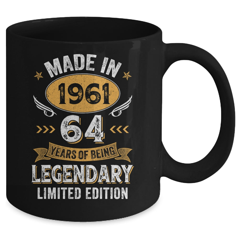 Vintage Made In 1961 64 Years Old 64th Birthday Men Women Mug | siriusteestore