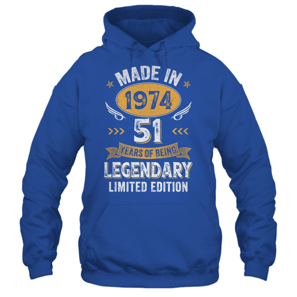 Vintage Made In 1974 51 Years Old 51st Birthday Men Women Shirt & Hoodie | siriusteestore
