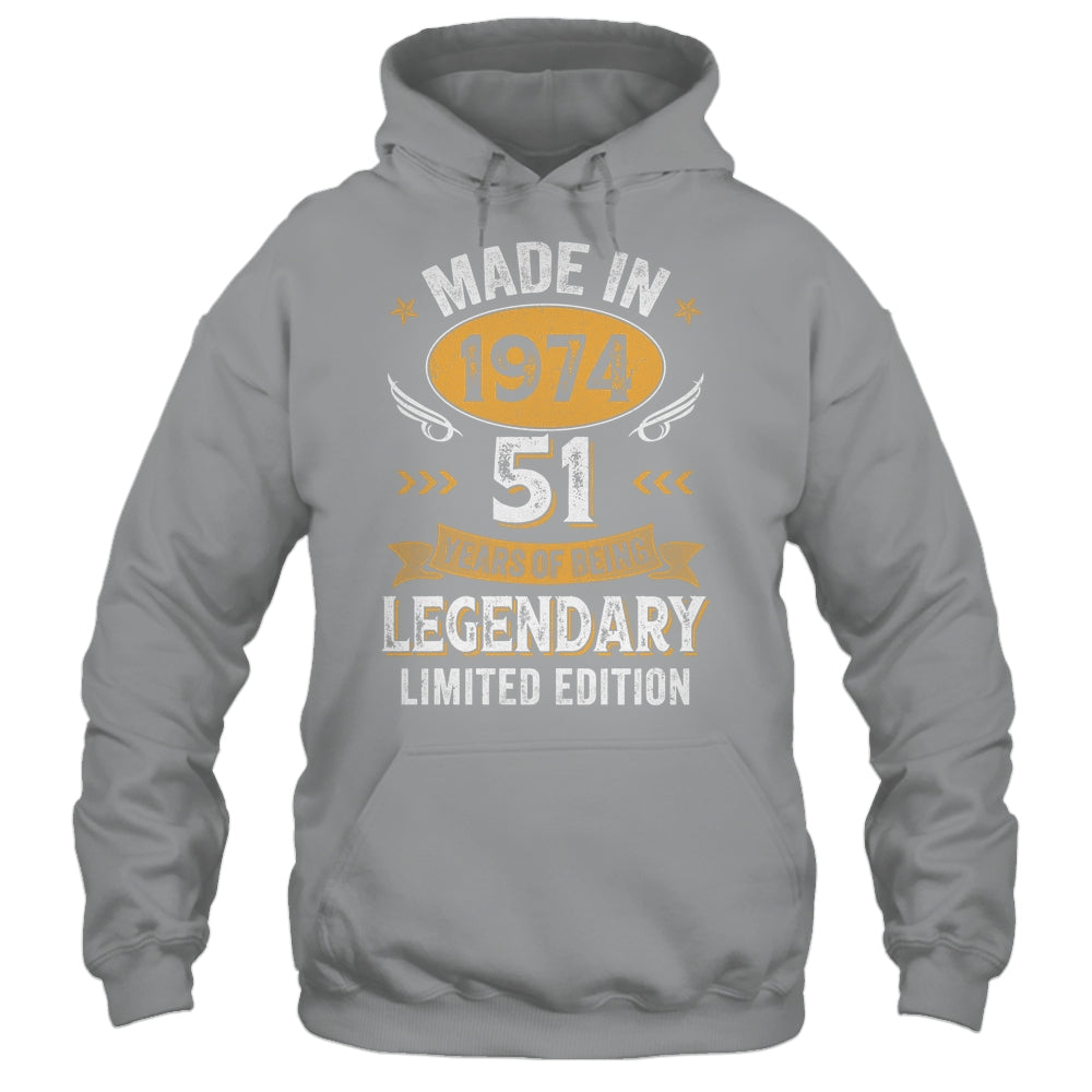 Vintage Made In 1974 51 Years Old 51st Birthday Men Women Shirt & Hoodie | siriusteestore