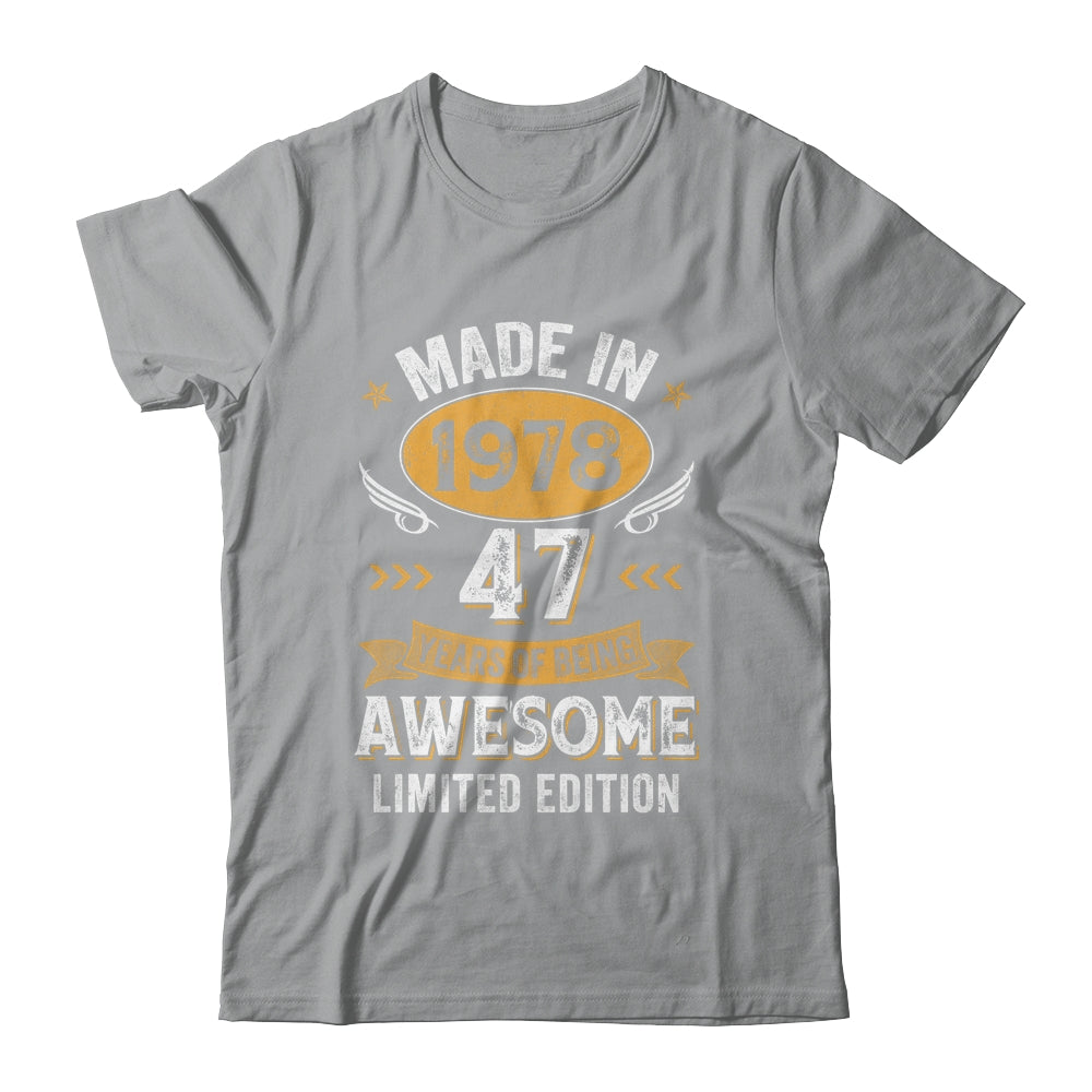 Vintage Made In 1978 47 Years Old 47th Birthday Men Women Shirt & Hoodie | siriusteestore