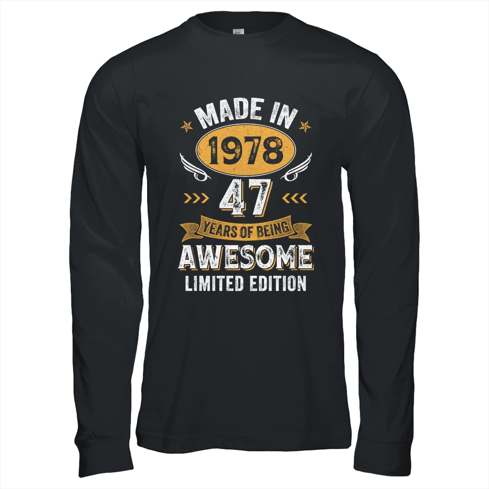 Vintage Made In 1978 47 Years Old 47th Birthday Men Women Shirt & Hoodie | siriusteestore