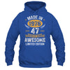 Vintage Made In 1978 47 Years Old 47th Birthday Men Women Shirt & Hoodie | siriusteestore