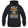 Vintage Made In 1980 45 Years Old 45th Birthday Men Women Shirt & Hoodie | siriusteestore