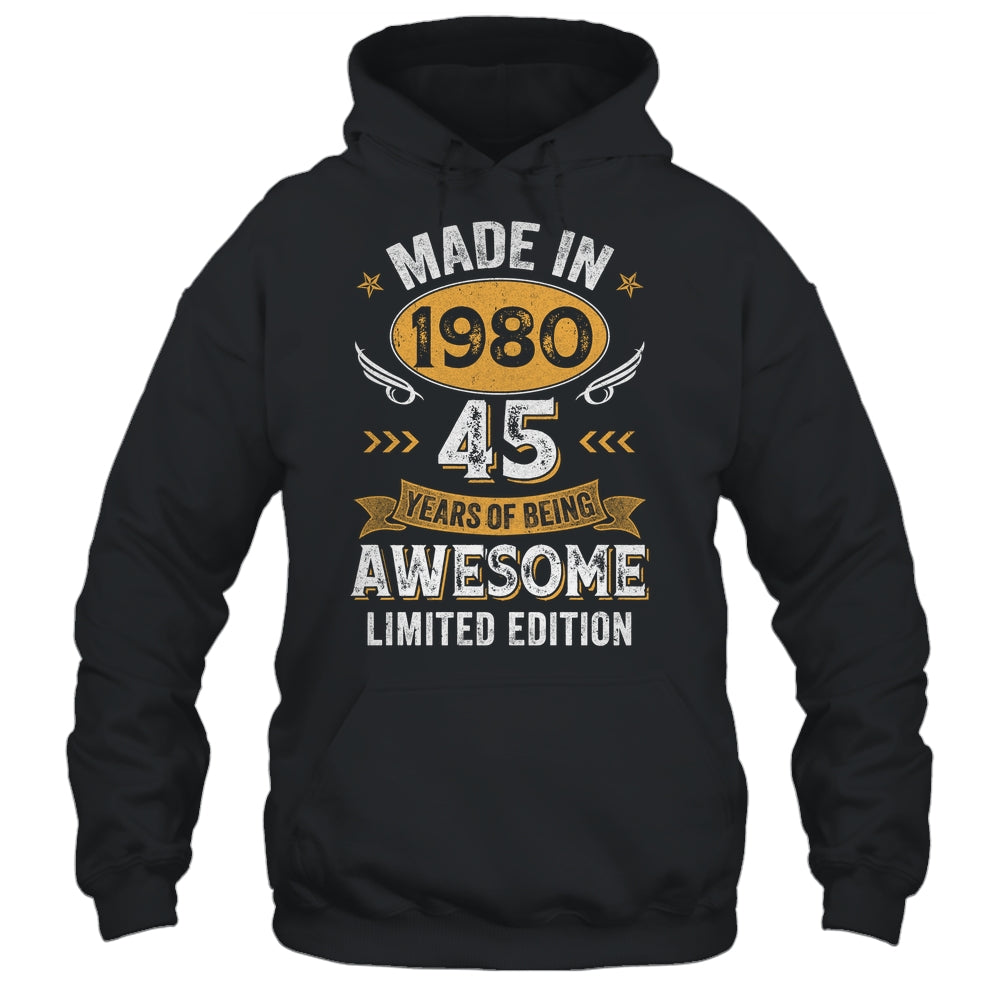 Vintage Made In 1980 45 Years Old 45th Birthday Men Women Shirt & Hoodie | siriusteestore