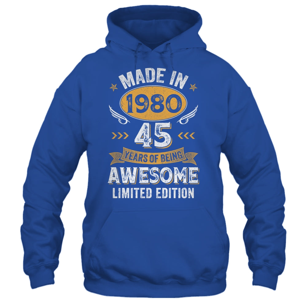 Vintage Made In 1980 45 Years Old 45th Birthday Men Women Shirt & Hoodie | siriusteestore
