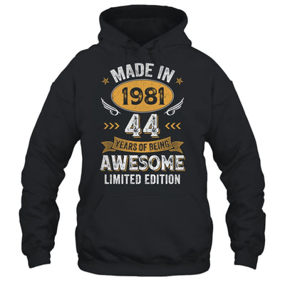 Vintage Made In 1981 44 Years Old 44th Birthday Men Women Shirt & Hoodie | siriusteestore