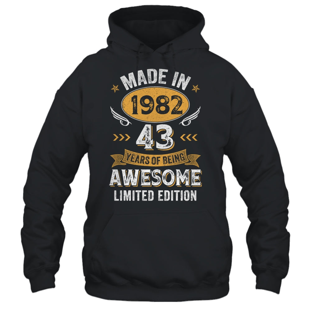 Vintage Made In 1982 43 Years Old 43rd Birthday Men Women Shirt & Hoodie | siriusteestore
