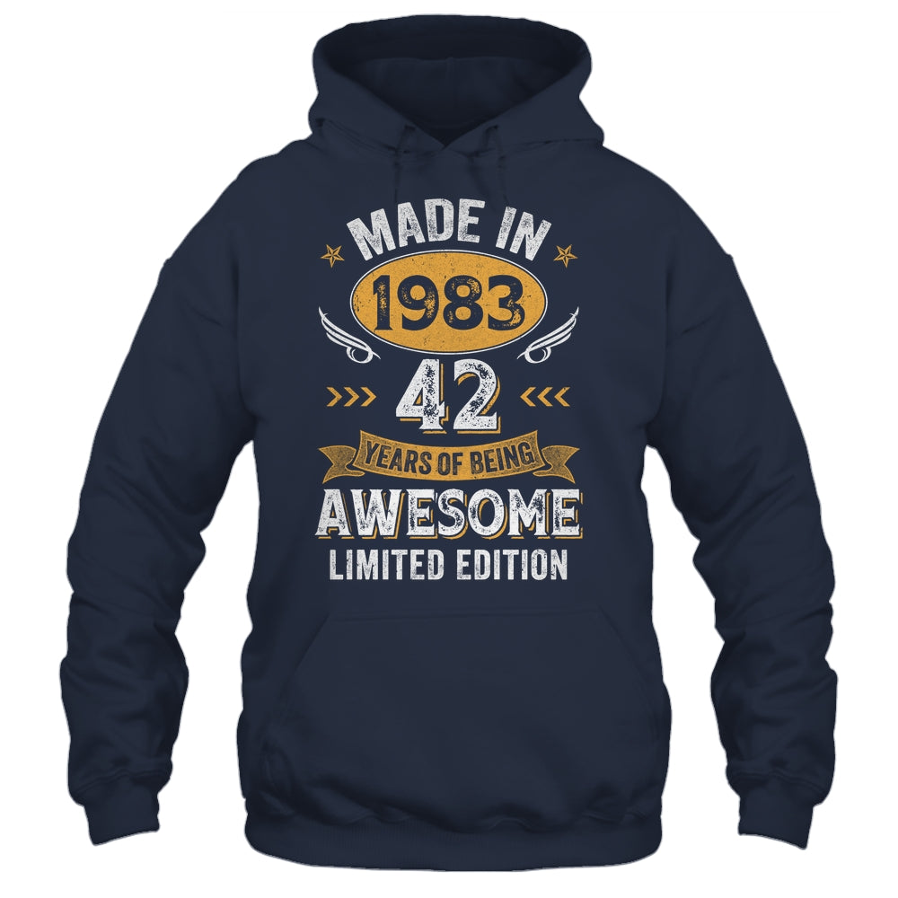 Vintage Made In 1983 42 Years Old 42nd Birthday Men Women Shirt & Hoodie | siriusteestore