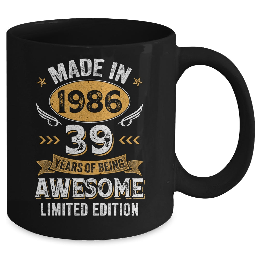Vintage Made In 1986 39 Years Old 39th Birthday Men Women Mug | siriusteestore