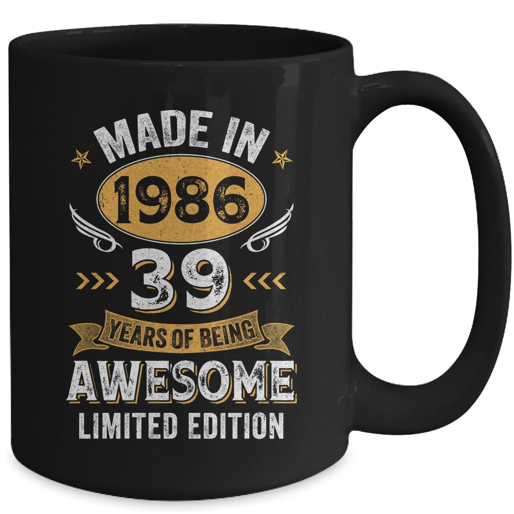 Vintage Made In 1986 39 Years Old 39th Birthday Men Women Mug | siriusteestore