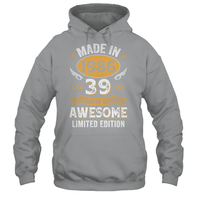 Vintage Made In 1986 39 Years Old 39th Birthday Men Women Shirt & Hoodie | siriusteestore