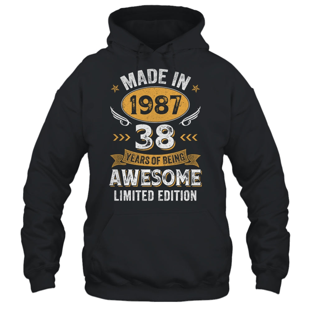 Vintage Made In 1987 38 Years Old 38th Birthday Men Women Shirt & Hoodie | siriusteestore