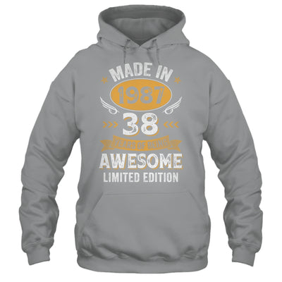 Vintage Made In 1987 38 Years Old 38th Birthday Men Women Shirt & Hoodie | siriusteestore