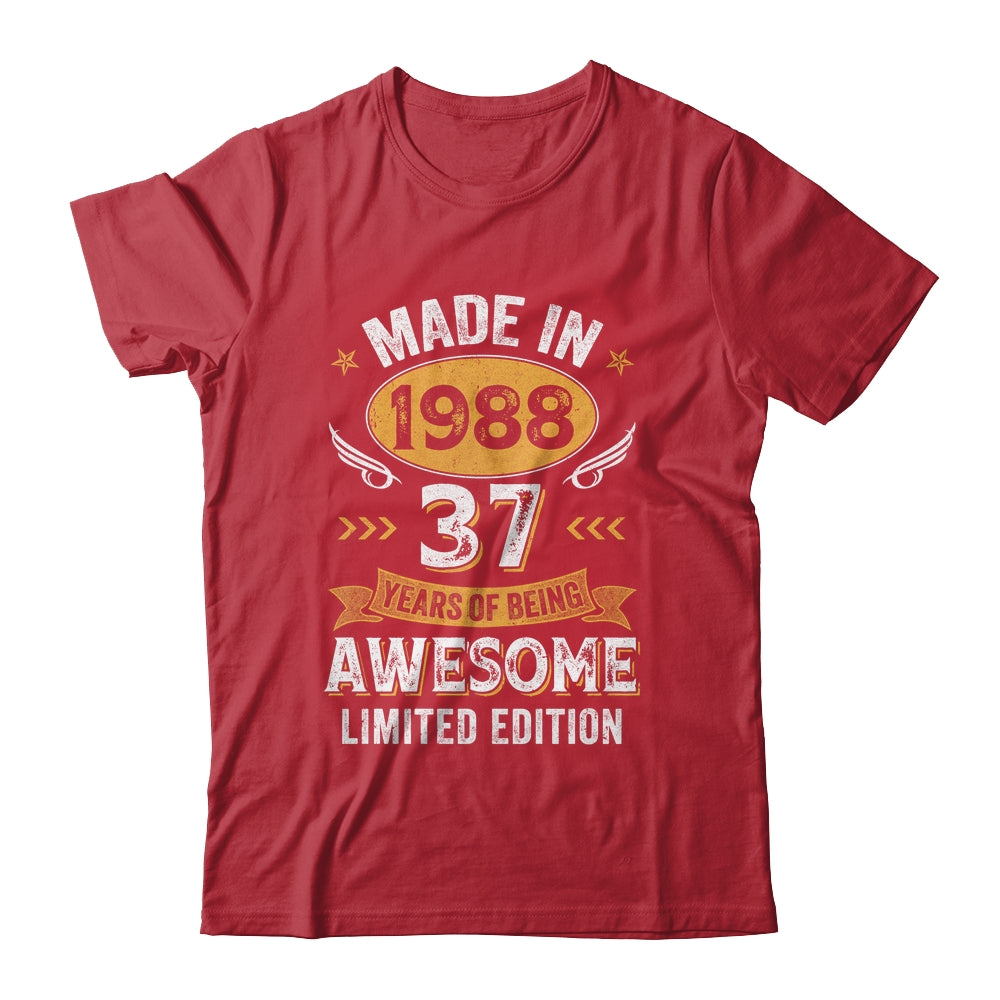 Vintage Made In 1988 37 Years Old 37th Birthday Men Women Shirt & Hoodie | siriusteestore