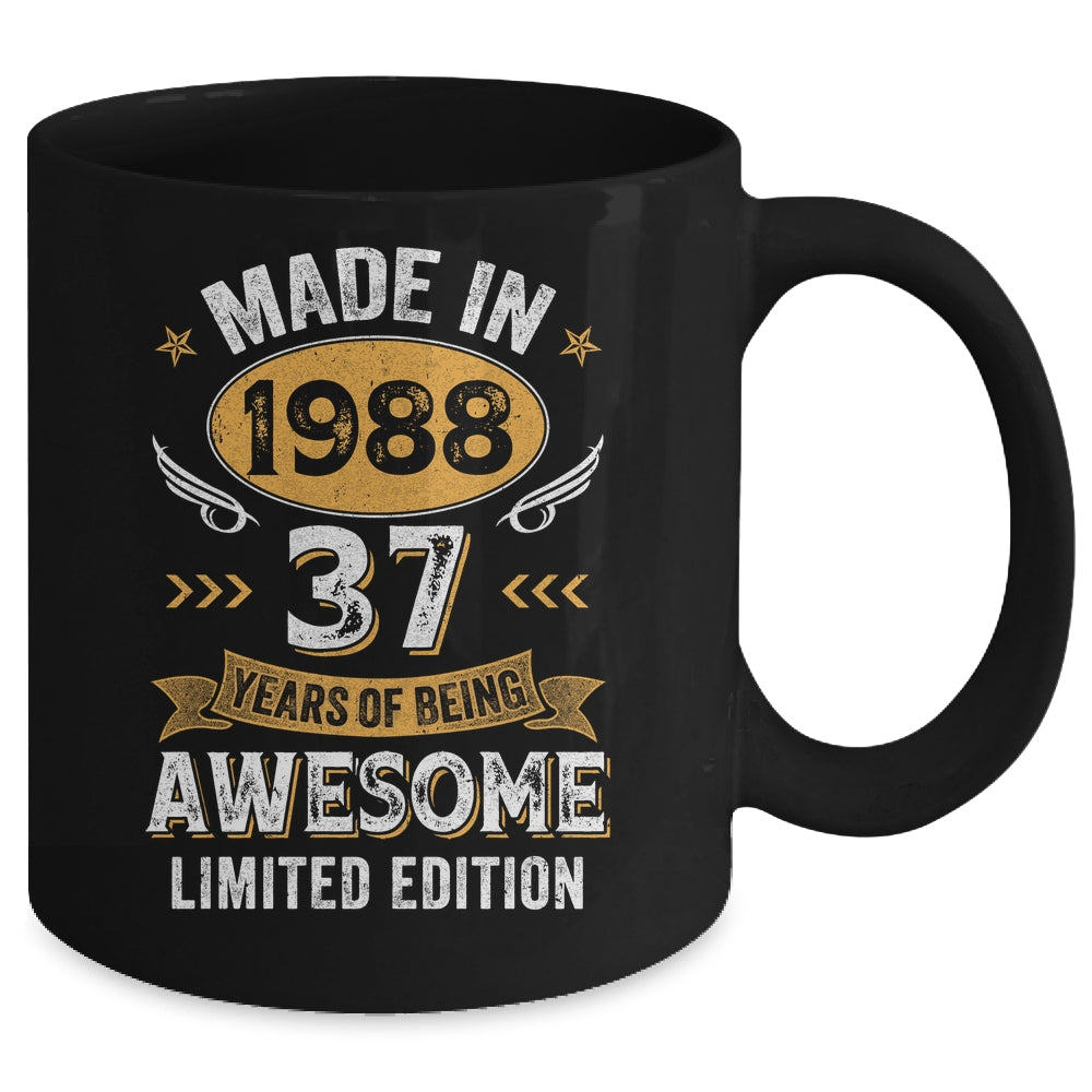 Vintage Made In 1988 37 Years Old 37th Birthday Men Women Mug | siriusteestore