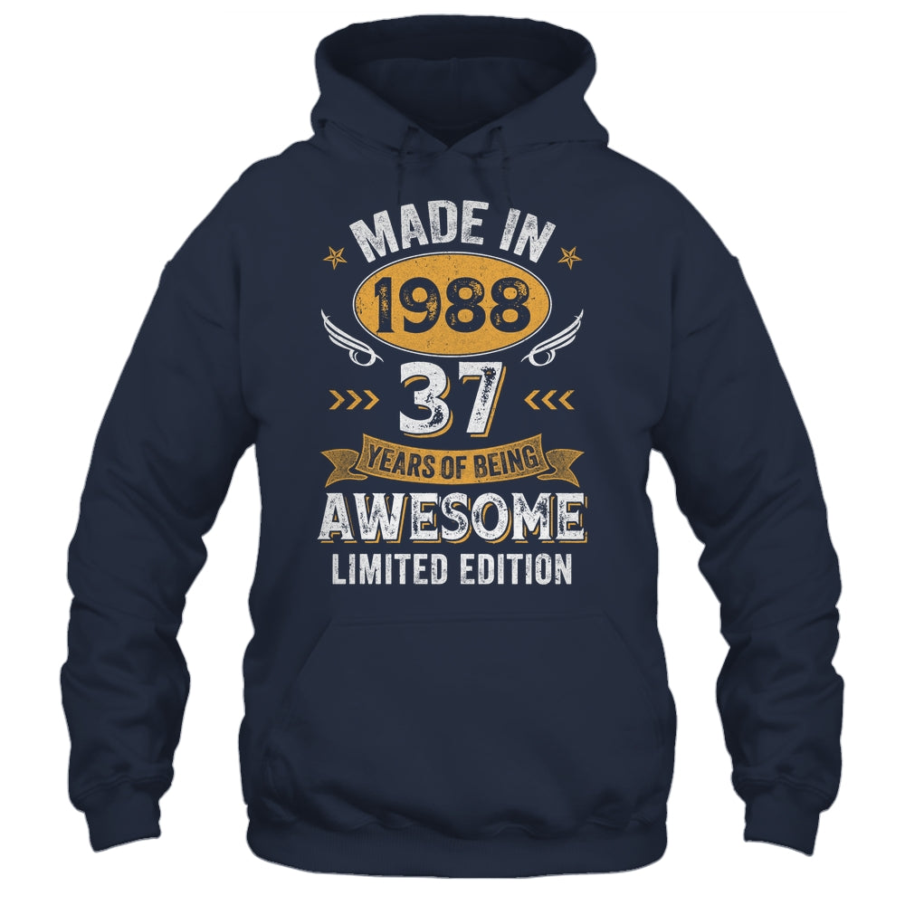 Vintage Made In 1988 37 Years Old 37th Birthday Men Women Shirt & Hoodie | siriusteestore