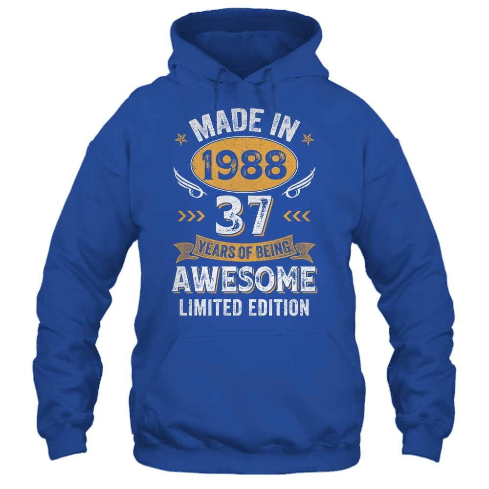 Vintage Made In 1988 37 Years Old 37th Birthday Men Women Shirt & Hoodie | siriusteestore