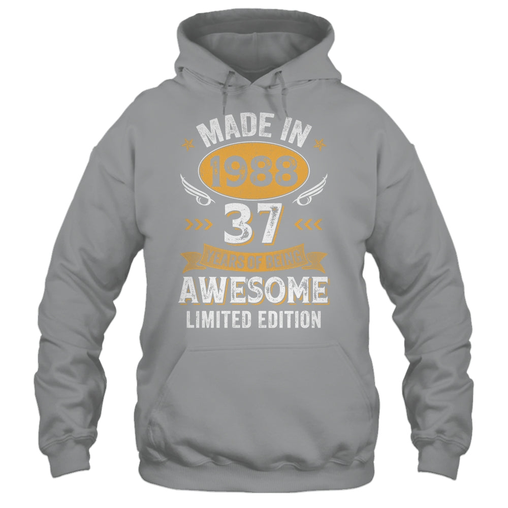 Vintage Made In 1988 37 Years Old 37th Birthday Men Women Shirt & Hoodie | siriusteestore
