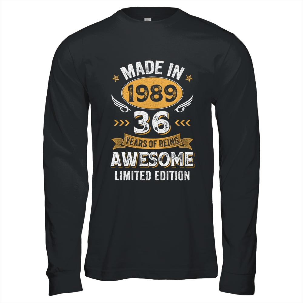 Vintage Made In 1989 36 Years Old 36th Birthday Men Women Shirt & Hoodie | siriusteestore