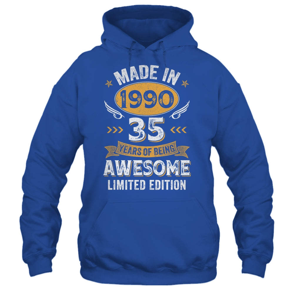 Vintage Made In 1990 35 Years Old 35th Birthday Men Women Shirt & Hoodie | siriusteestore