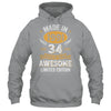 Vintage Made In 1991 34 Years Old 34th Birthday Men Women Shirt & Hoodie | siriusteestore