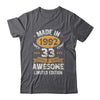 Vintage Made In 1992 33 Years Old 33rd Birthday Men Women Shirt & Hoodie | siriusteestore