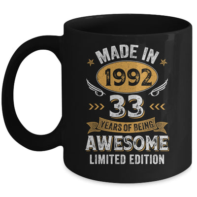 Vintage Made In 1992 33 Years Old 33rd Birthday Men Women Mug | siriusteestore