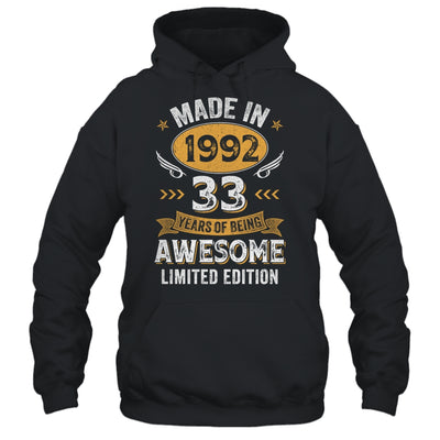 Vintage Made In 1992 33 Years Old 33rd Birthday Men Women Shirt & Hoodie | siriusteestore