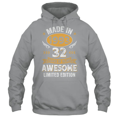 Vintage Made In 1993 32 Years Old 32nd Birthday Men Women Shirt & Hoodie | siriusteestore