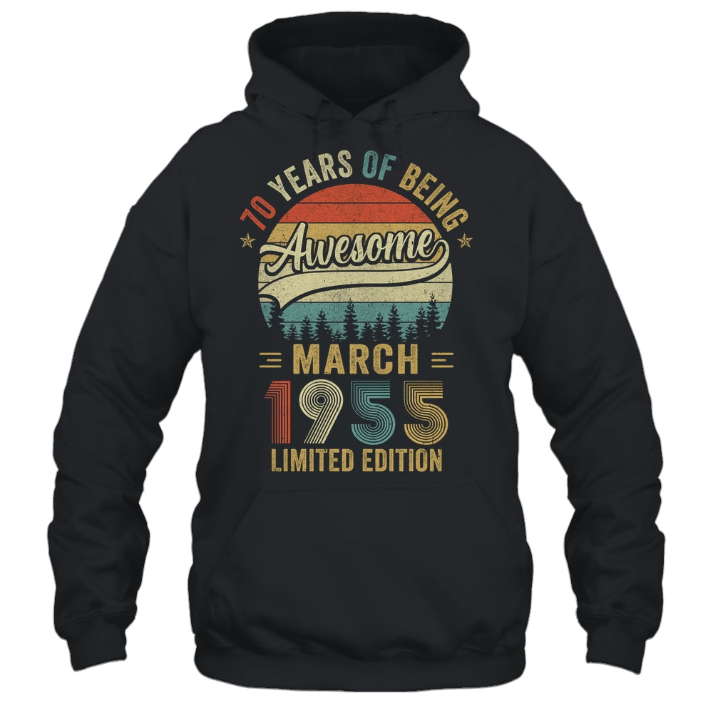 Vintage March 1955 70 Year Old 70th Birthday Men Women Shirt & Hoodie | siriusteestore