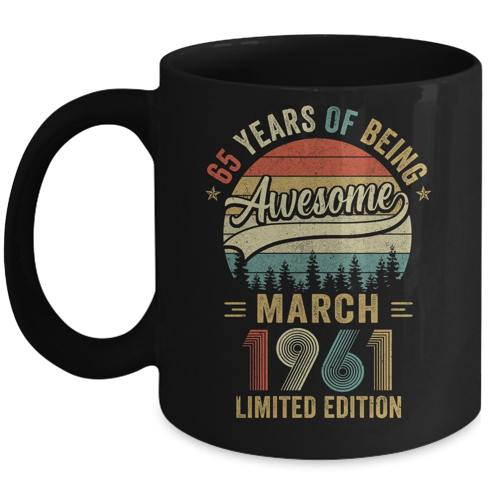 Vintage March 1961 65 Years Old 65th Birthday Men Women Mug | siriusteestore