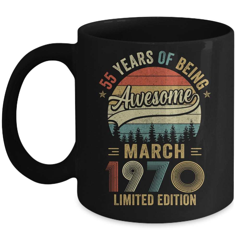 Vintage March 1970 55 Year Old 55th Birthday Men Women Mug | siriusteestore