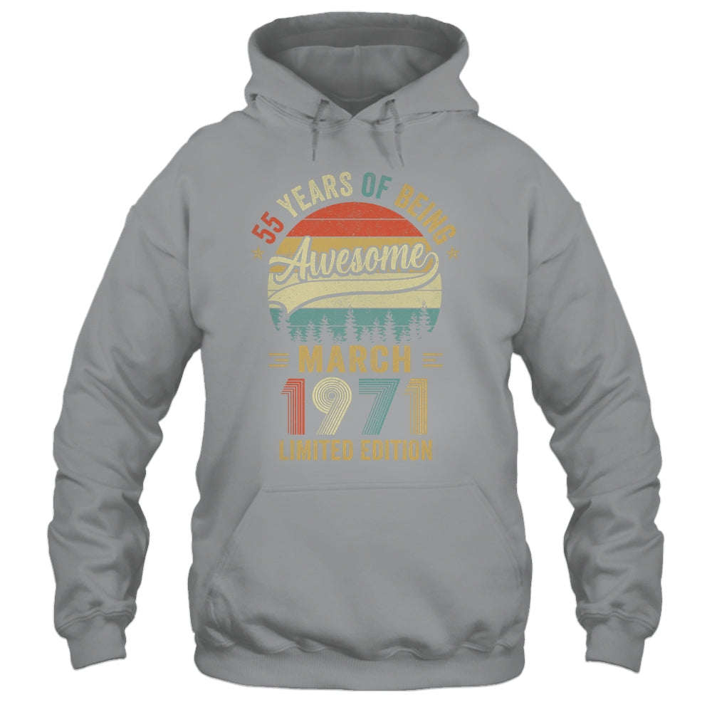 Vintage March 1971 55 Years Old 55th Birthday Men Women Shirt & Hoodie | siriusteestore