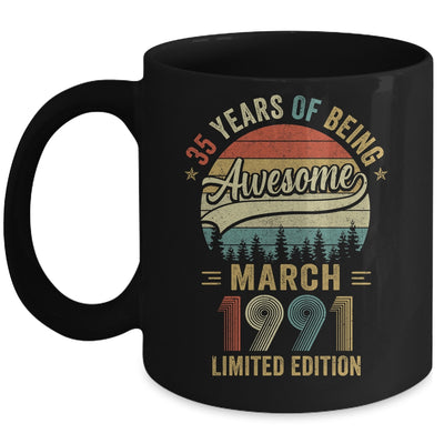 Vintage March 1991 35 Years Old 35th Birthday Men Women Mug | siriusteestore