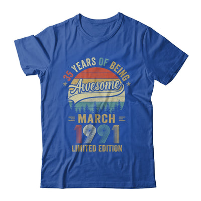 Vintage March 1991 35 Years Old 35th Birthday Men Women Shirt & Hoodie | siriusteestore