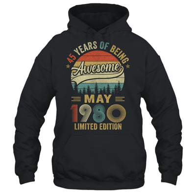 Vintage May 1980 45 Year Old 45th Birthday Men Women Shirt & Hoodie | siriusteestore