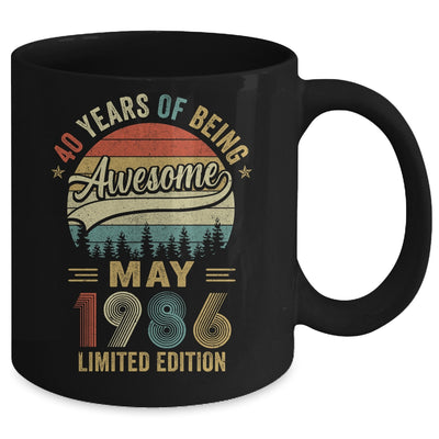 Vintage May 1986 40 Years Old 40th Birthday Men Women Mug | siriusteestore