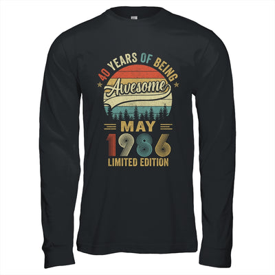 Vintage May 1986 40 Years Old 40th Birthday Men Women Shirt & Hoodie | siriusteestore