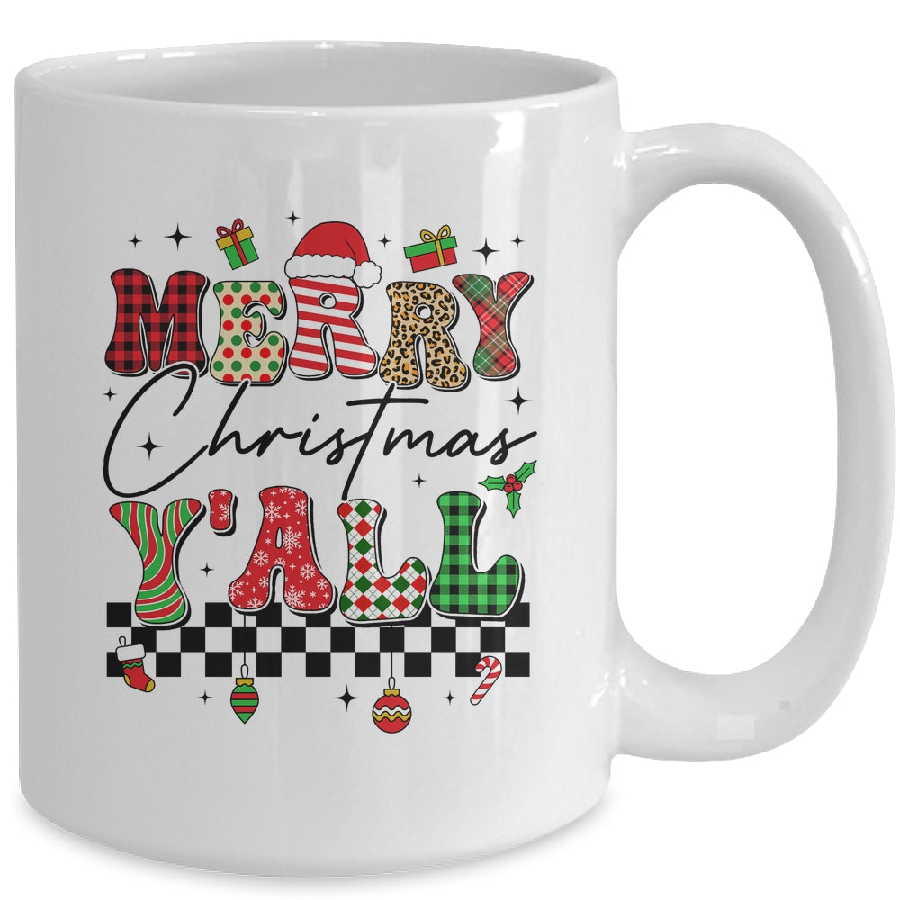 Vintage Merry Christmas Y'all Retro Christmas Women Girls Mug | siriusteestore