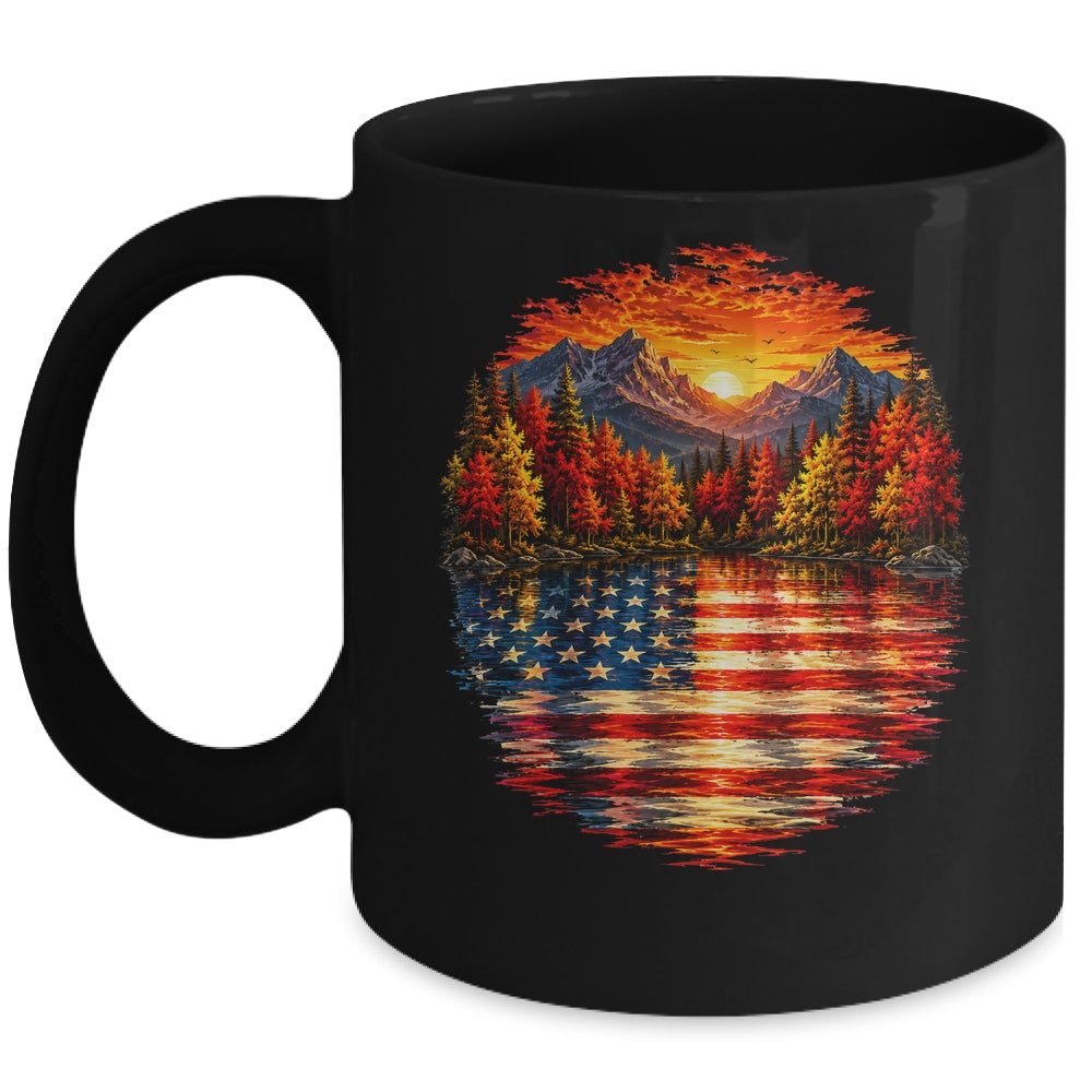 Vintage Nature Lake Reflection Forest Trees Outdoor Wildlife Mug | siriusteestore