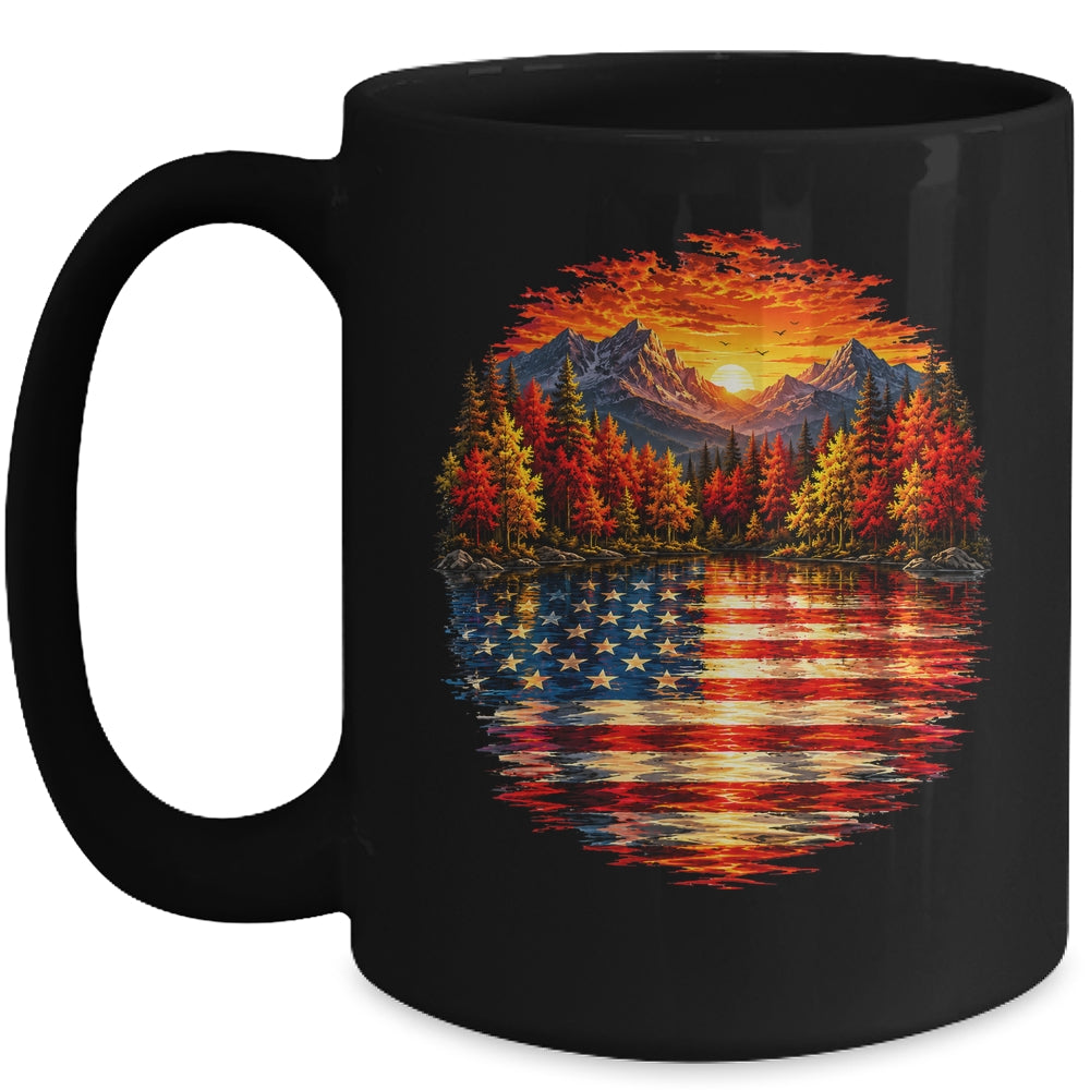 Vintage Nature Lake Reflection Forest Trees Outdoor Wildlife Mug | siriusteestore