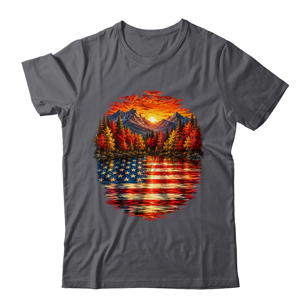 Vintage Nature Lake Reflection Forest Trees Outdoor Wildlife Shirt & Tank Top | siriusteestore
