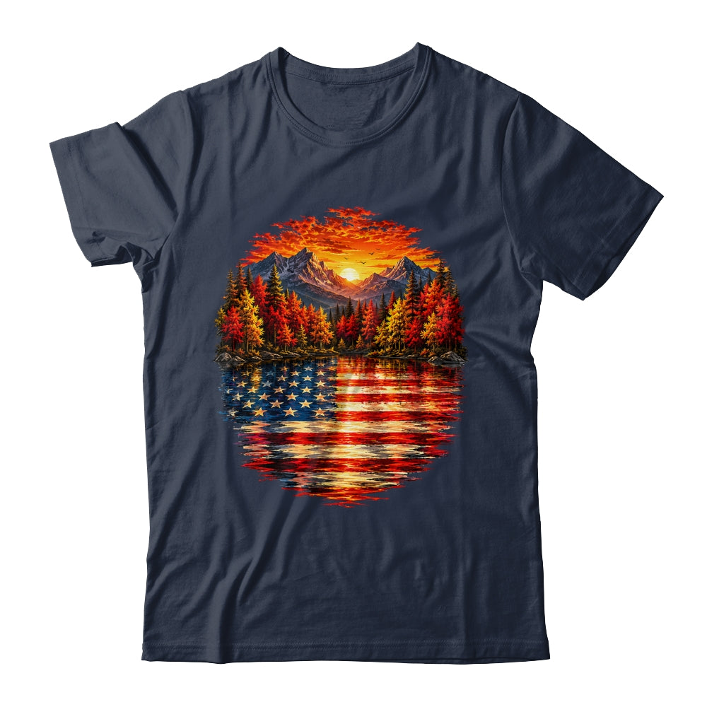 Vintage Nature Lake Reflection Forest Trees Outdoor Wildlife Shirt & Tank Top | siriusteestore