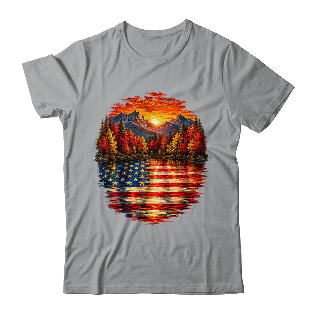 Vintage Nature Lake Reflection Forest Trees Outdoor Wildlife Shirt & Tank Top | siriusteestore