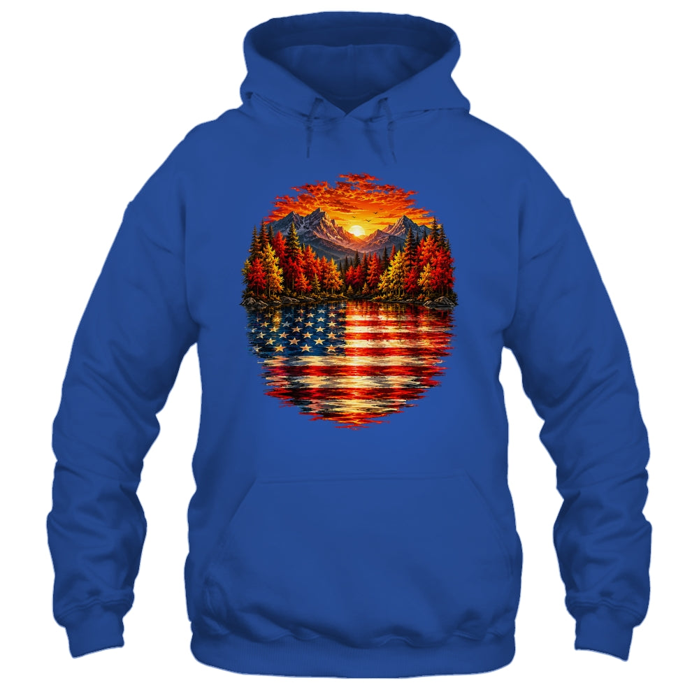 Vintage Nature Lake Reflection Forest Trees Outdoor Wildlife Shirt & Tank Top | siriusteestore