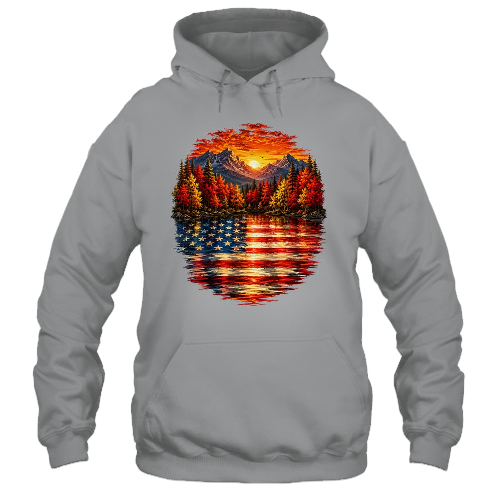 Vintage Nature Lake Reflection Forest Trees Outdoor Wildlife Shirt & Tank Top | siriusteestore